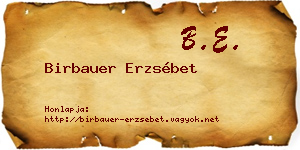 Birbauer Erzsébet névjegykártya