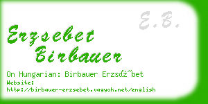 erzsebet birbauer business card